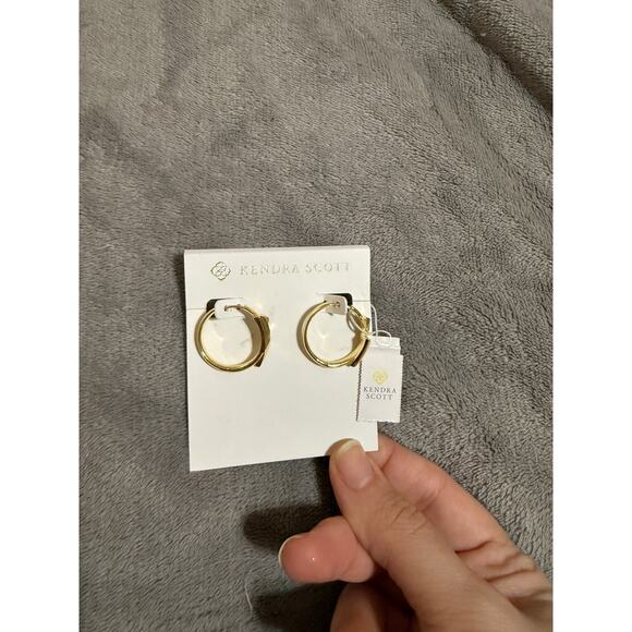 NWT Kendra Scott Bolt 14kt Gold Plates Huggie Hoop
Earrings Edgy Gift Rock Music - Picture 3 of 9
